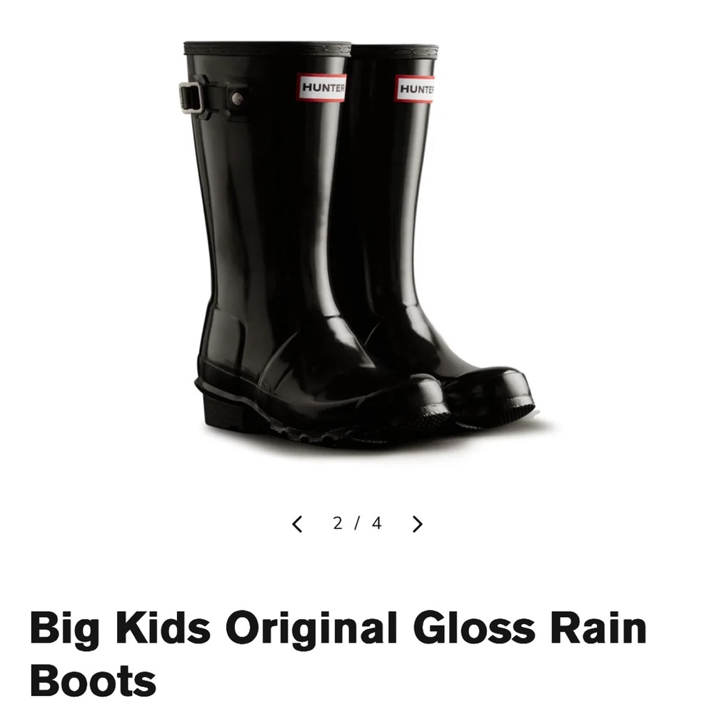 Hunter Kids Black Glossy Boots